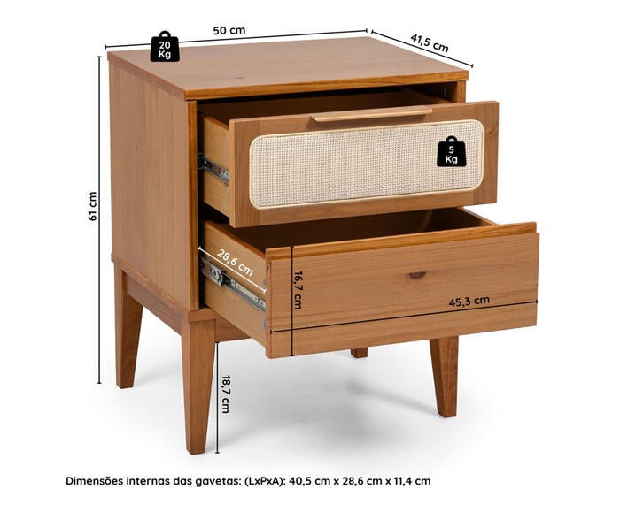 Mesa de Cabeceira Viena Mel - image 0