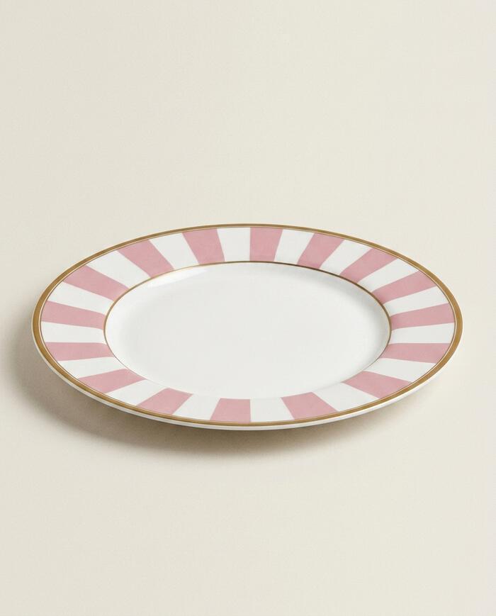 Jogo de Pratos Rasos Stripe Rosa image number 1