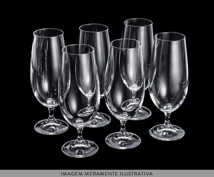 Jogo de Ta&ccedil;as para Cerveja Usak - Transparente image number 1