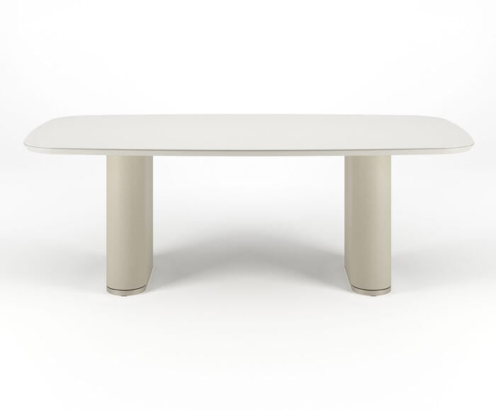 Mesa Lintz 2.2 Off-White Fosco, Bege e Champanhe - image 1