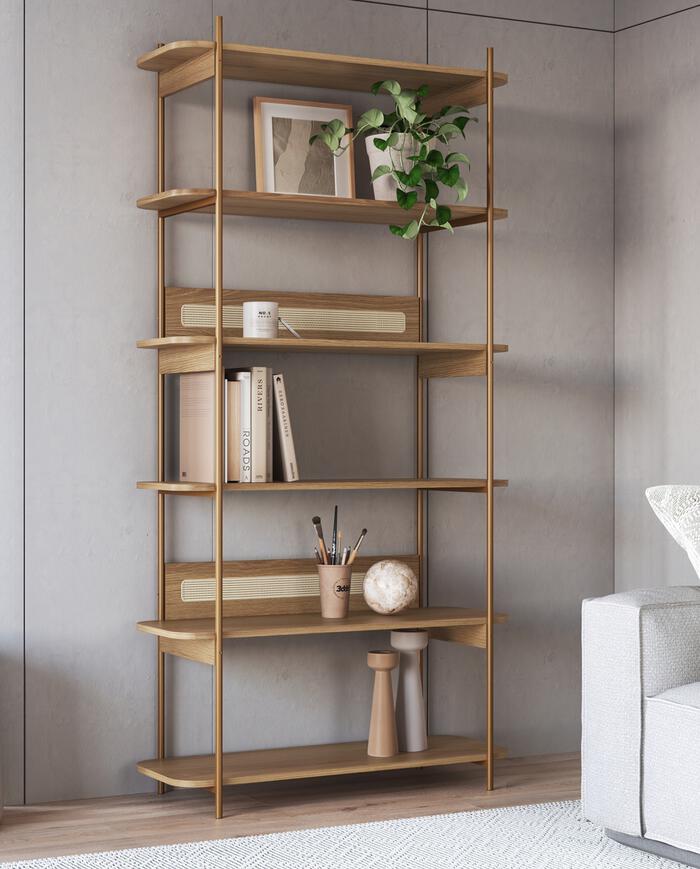Estante Tela Oslo Hanover e Dourado - image 1