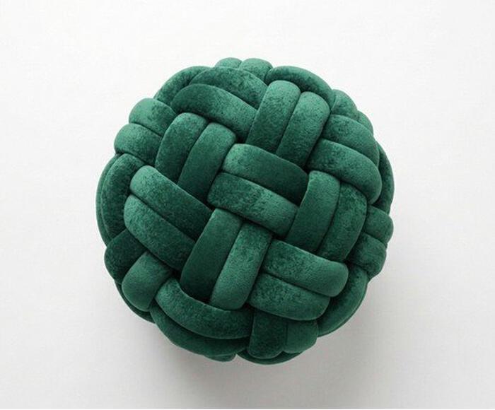 Pufe em veludo M&aacute;xi Tricot Verde - image 1