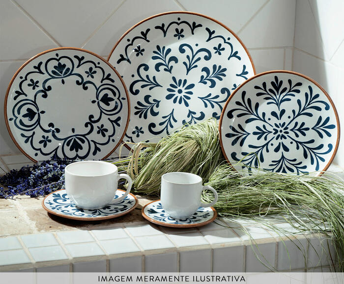 Jogo de Pratos Raso Coup Stoneware Coimbra Abstrato image number 2