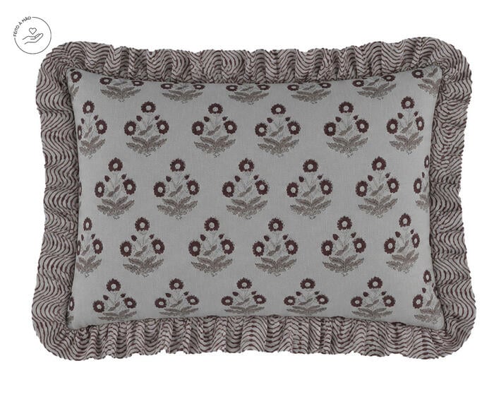Capa de Almofada Kiara Off-White e Bord&ocirc; - image 0