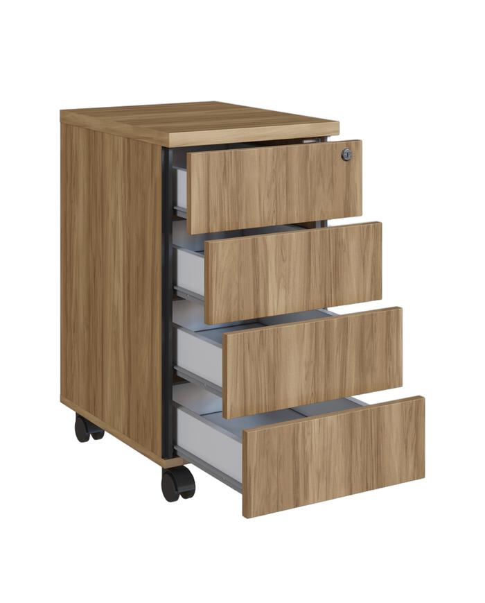 Mesa Escrivaninha Gaveteiro  Concept Home Office Nogal - Preto image number 4