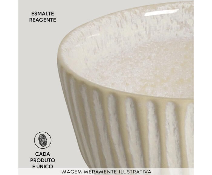 Jogo de Ramequins M&eacute;dio Linhas Latte Cru image number 4