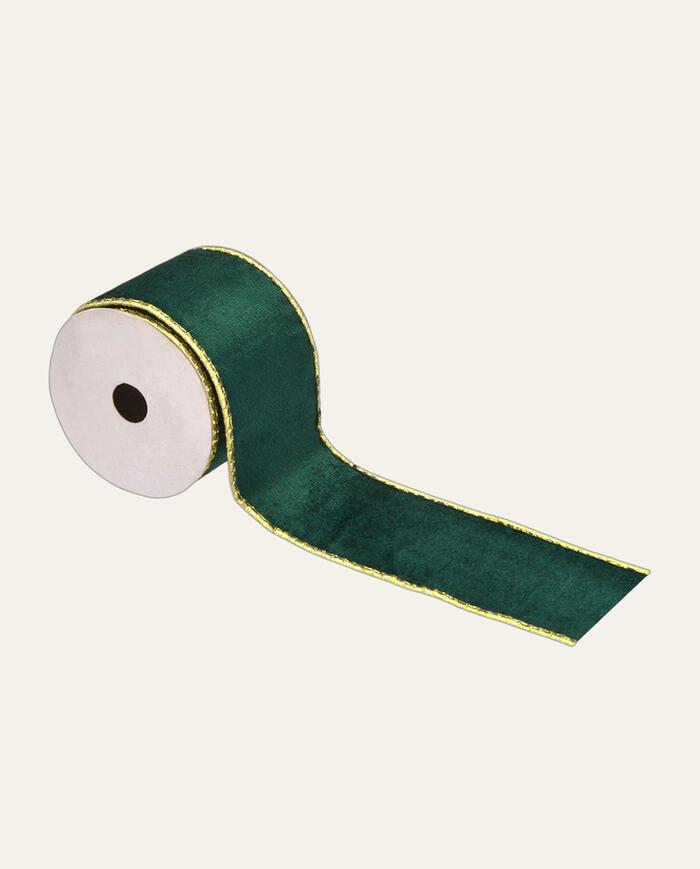 Fita Natalina Veludo Verde e Dourado - image 0