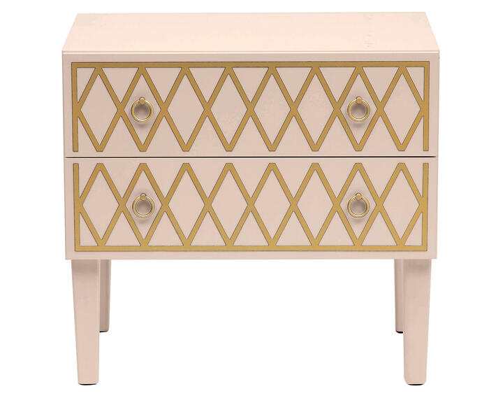 Mesa de Cabeceira Losangos Burlywood - Taupe - image 0