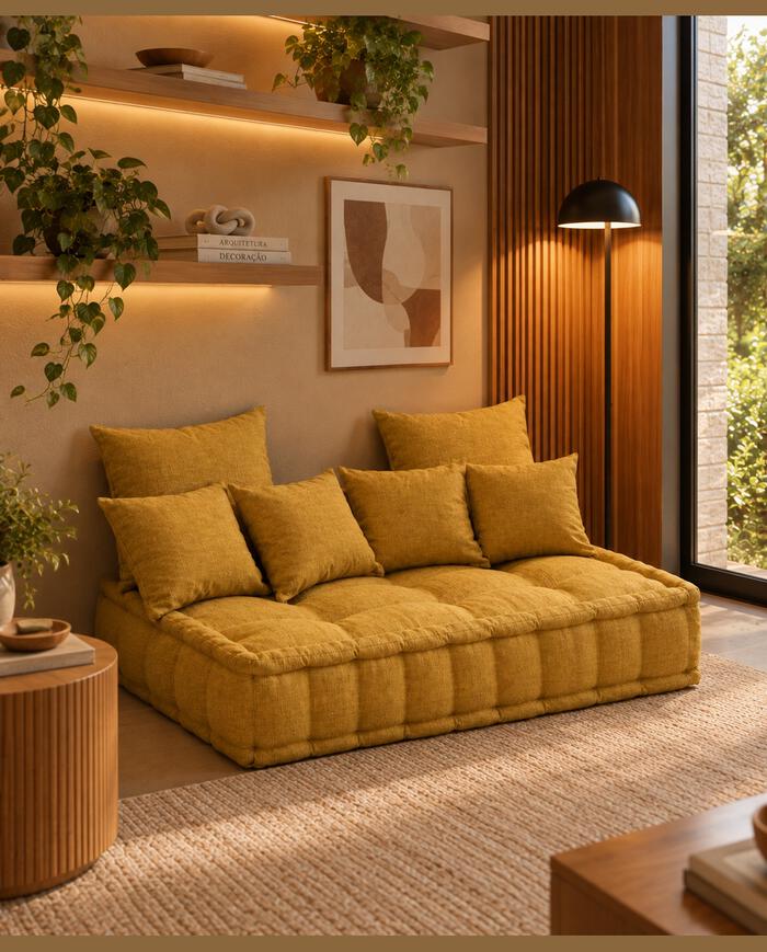 Futon Turco Impermeabilizado Mostarda image number 2