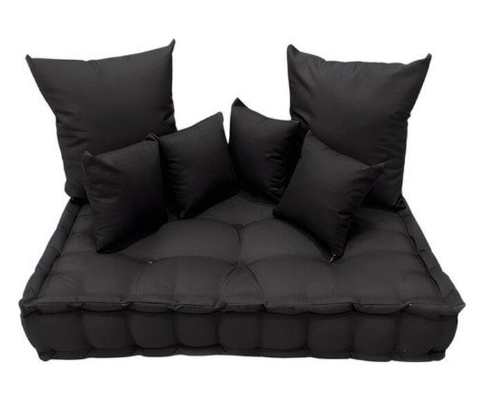 Futon Turco com Almofadas preto - image 0