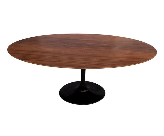 Mesa Saarinen Oval Imbuia Base Preta - image 0