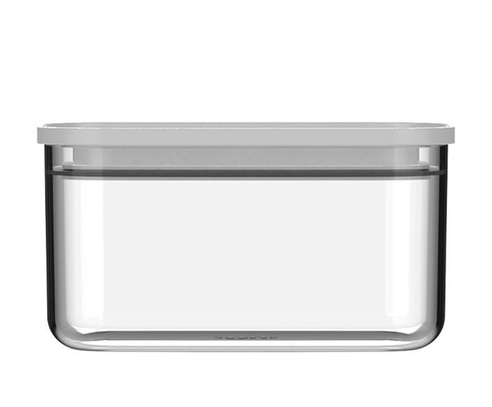 Pote Herm&eacute;tico Retangular Duo Lock Branco Fechado Branco image number 2