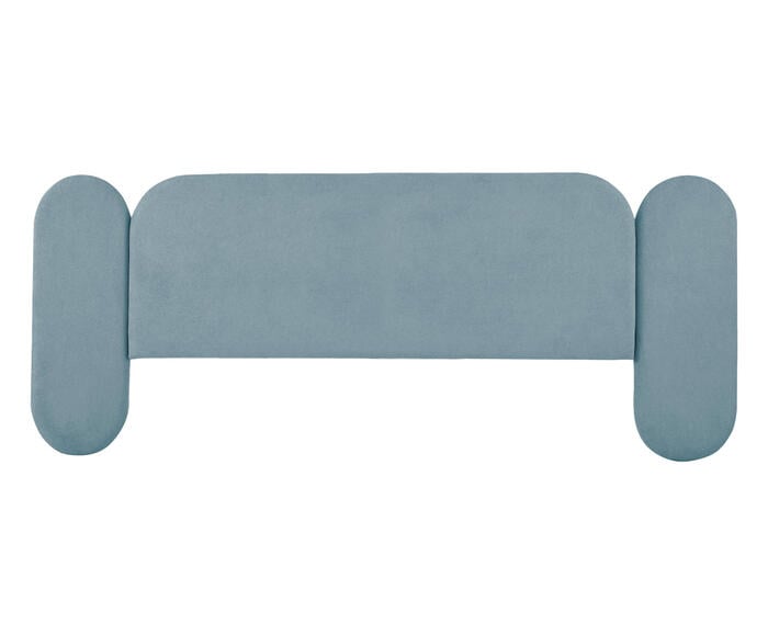 Cabeceira em Boucle Aveludado Arco Embrace Azul - image 1