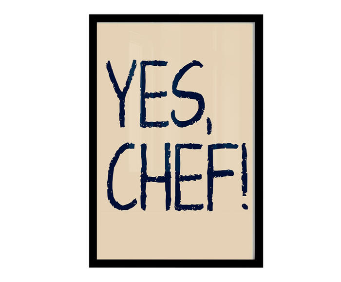 Quadro Yes Chef com Moldura Preta - image 0