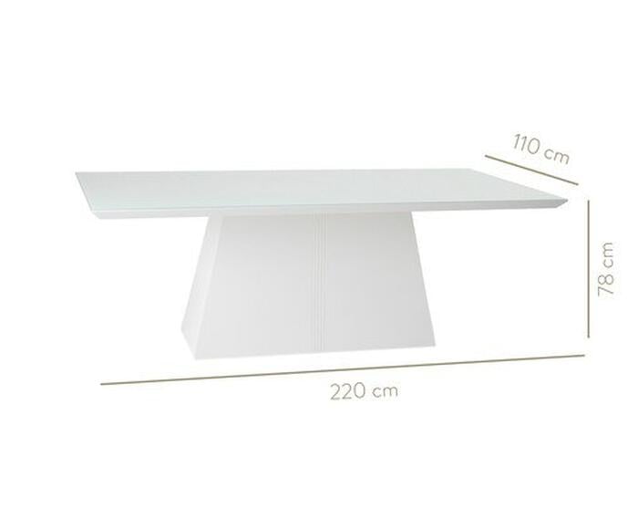 Mesa de Jantar Retangular Prisma - Branco - image 1