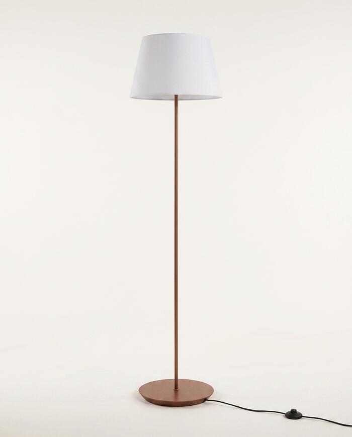 Lumin&aacute;ria de Piso Slim Castanho e Branca Bivolt - image 1