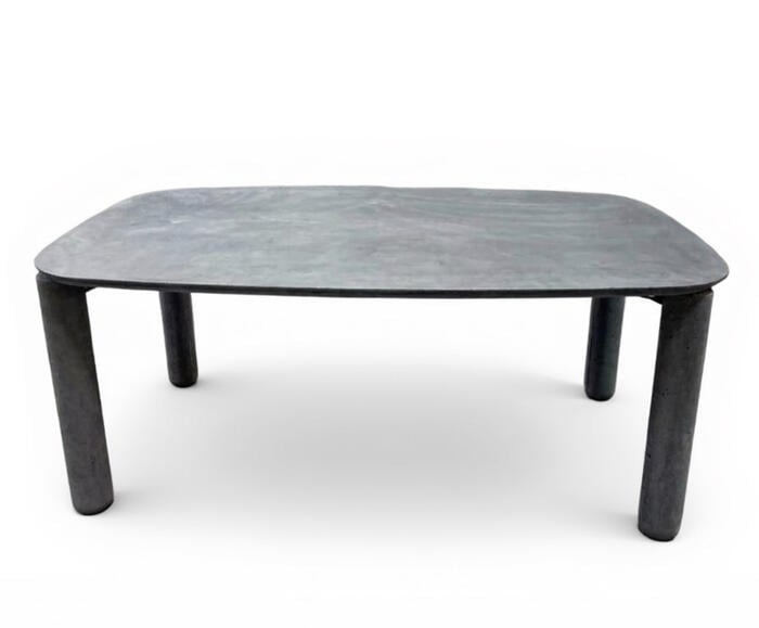 Mesa de Jantar Pilotis com Tampo P&eacute;treo Cinza Escuro - image 1