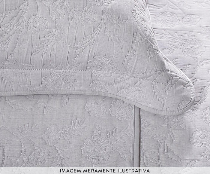 Jogo de Cobre-Leito Hanna Jacquard Cinza image number 5