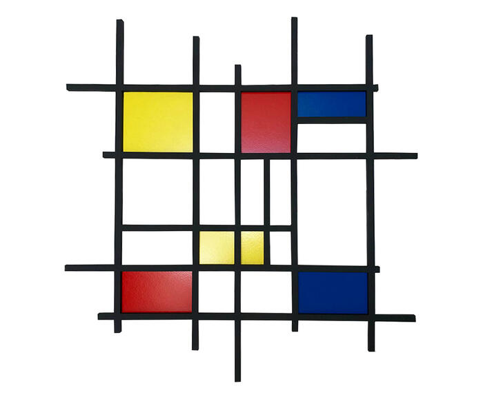 Escultura De Parede Melian Vermelha, Amarela E Azul - image 0