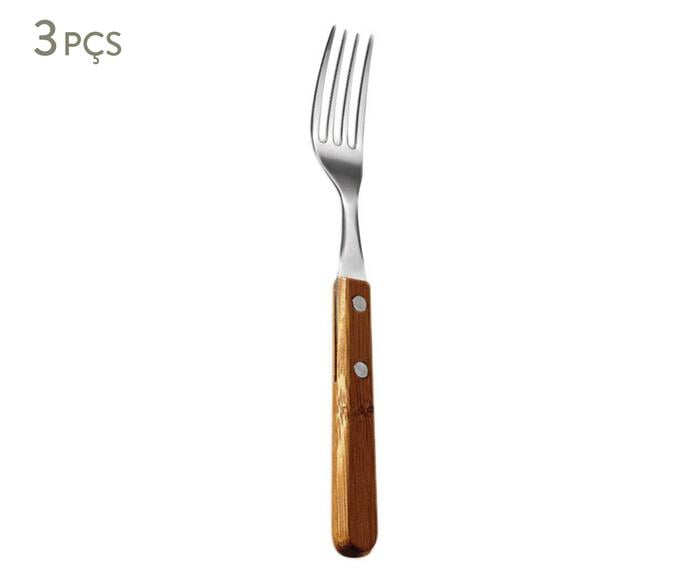 Jogo de Garfos para Mesa em Inox E Bambu Praticqu&eacute; Line - image 0