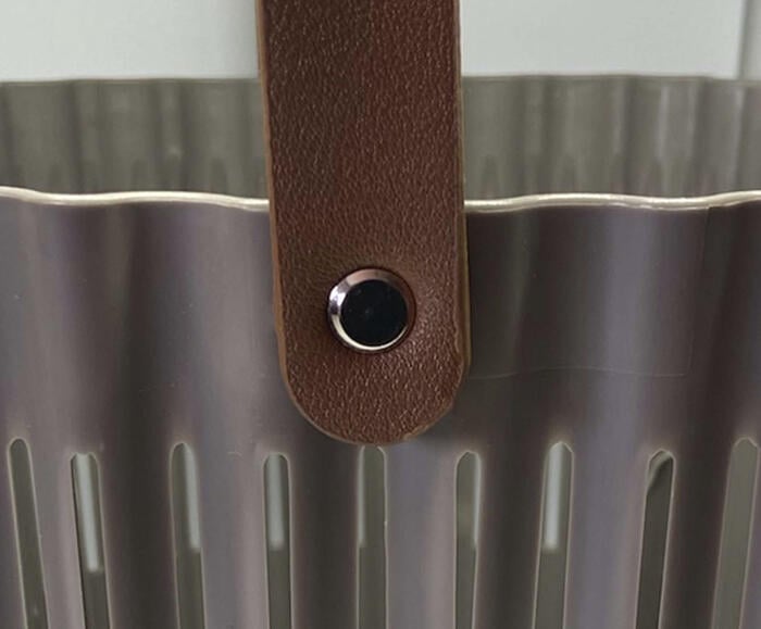 Cesta Leather Hagers Cinza image number 2