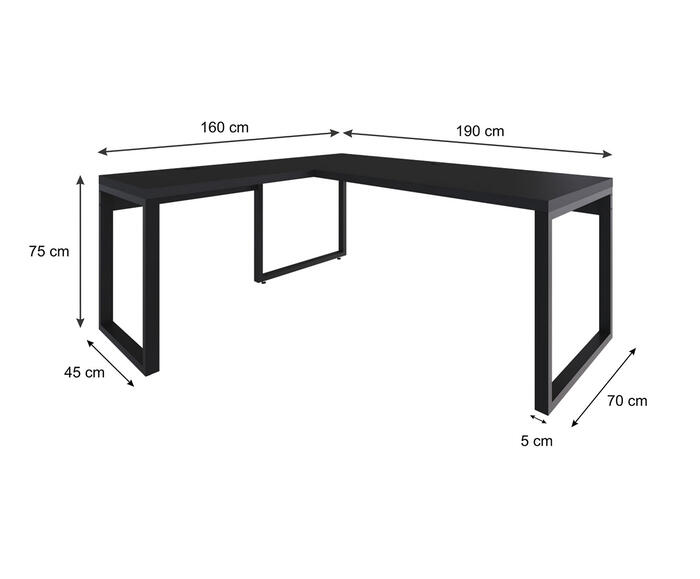 Mesa em L Yon Presidente  Preto image number 2