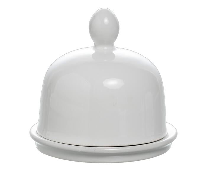Manteigueira com tampa e pires Blanc em porcelana branco - image 0