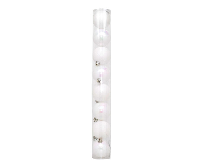Jogo de Bolas Natalinas Glitter Branco - image 0
