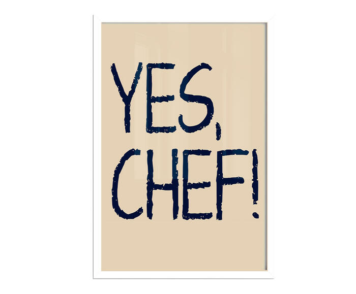 Quadro Yes Chef com Moldura Branca - image 0