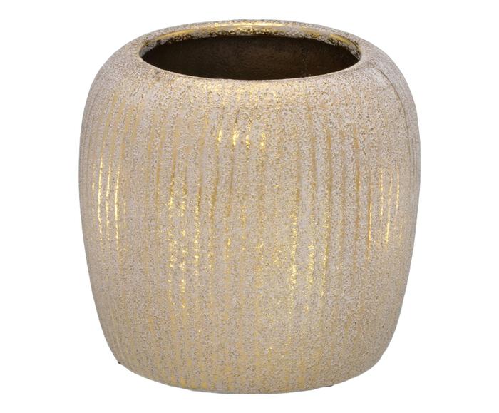 Cachepot Decorativo Virelle Cinza e dourado - image 0