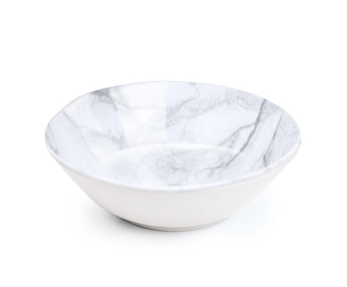Bowl Pequeno e Servir M&aacute;rmore Melamina Branco e Cinza - image 1