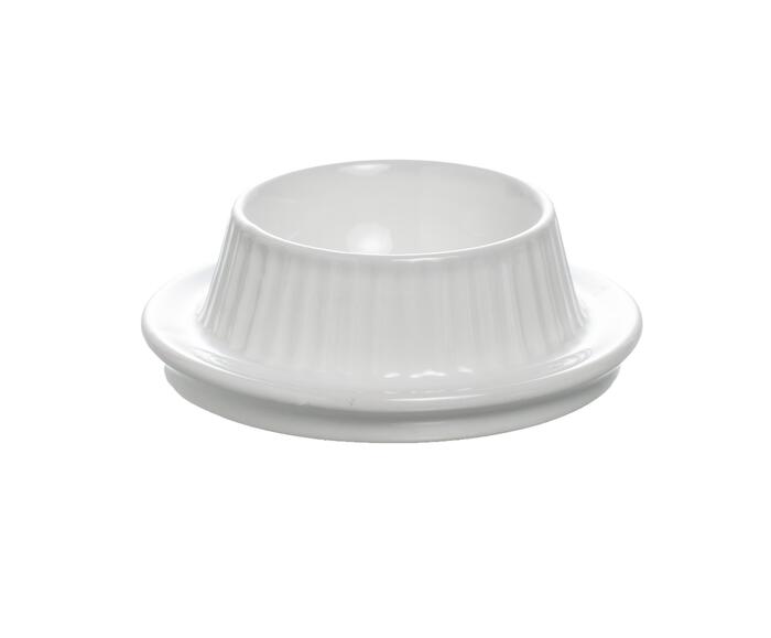 Manteigueira com tampa e pires Blanc em porcelana branco image number 2