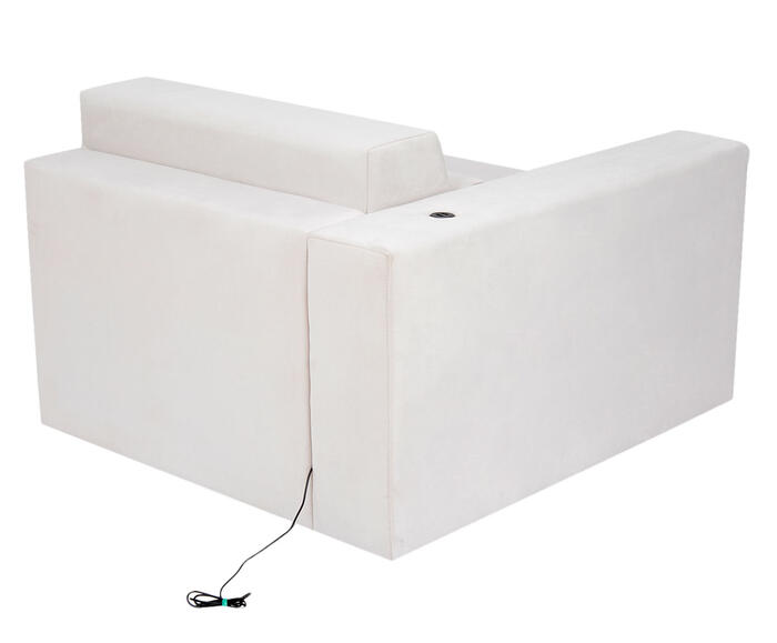 Sof&aacute; Retr&aacute;til Pasha em Veludo com USB - Cru image number 10