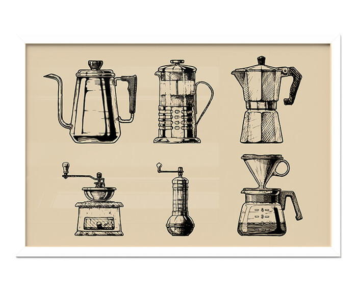Quadro Caf&eacute; com Moldura Branca - image 0