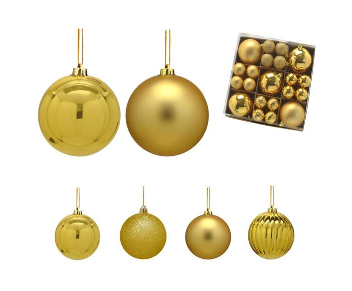 Jogo de Bolas Decoradas Natalinas para &Aacute;rvore - Douradas - image 0