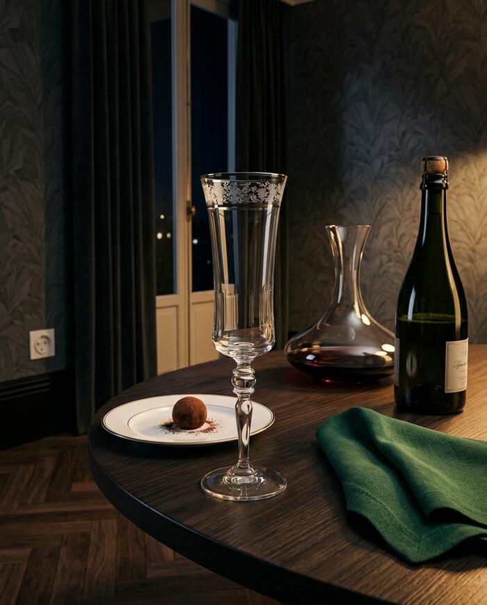 Jogo de Ta&ccedil;as para Champanhe em Cristal Grace Platinum Rim - image 1
