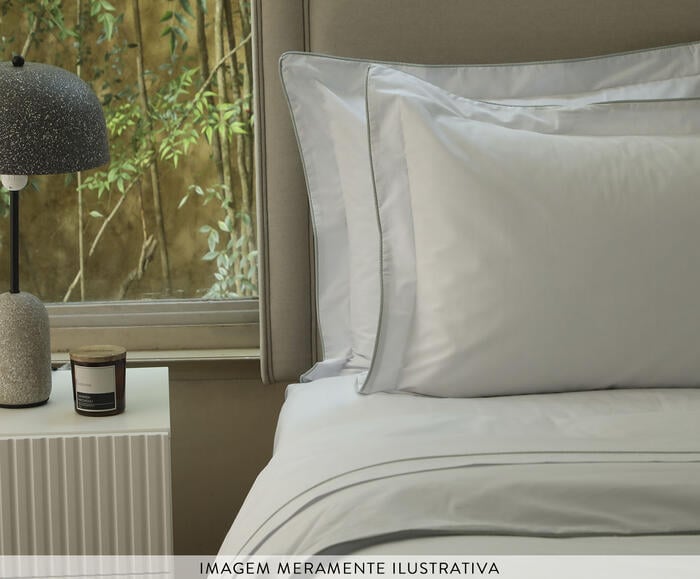 Duvet Basics em Vivo Branco e Verde Menta 200 Fios - image 1