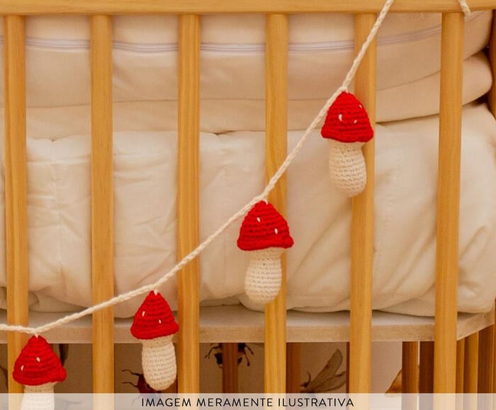 Varal em Croch&ecirc; Cogumelo Vermelho e Branco - image 1