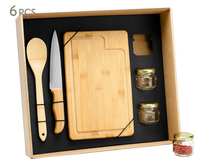 Jogo para Cozinha em Inox E Bambu Frieda - image 0