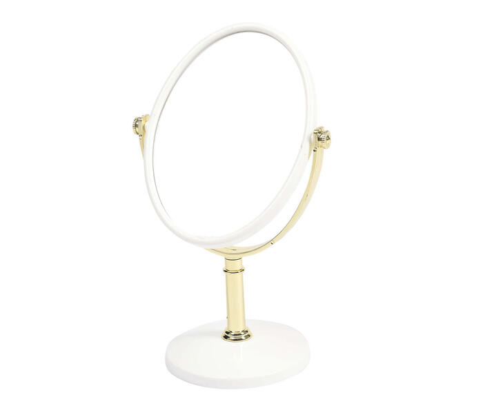 Espelho Oval Mesa Modern Branco e Gold - image 1