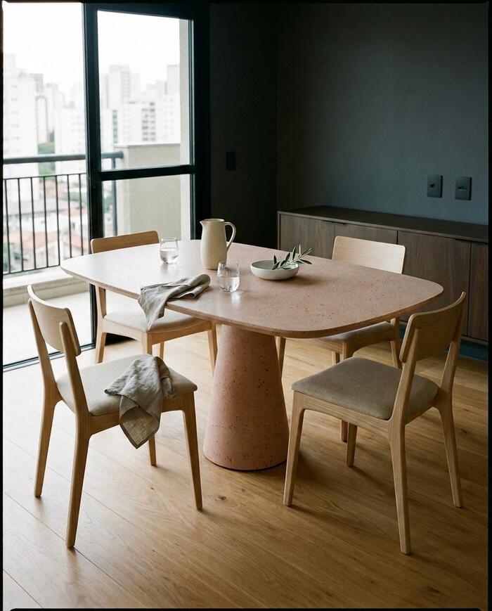 Mesa de Jantar com Tampo P&eacute;treo Terra - image 1