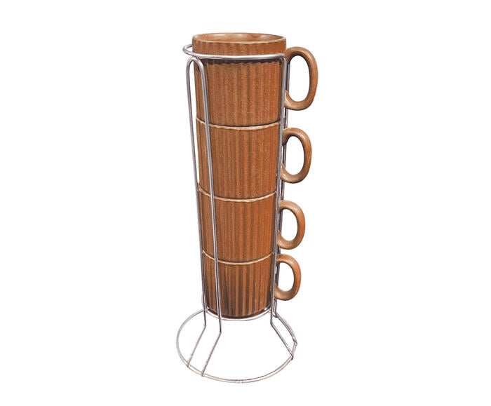 Jogo de X&iacute;caras para Ch&aacute; Striatto Terracota - image 0