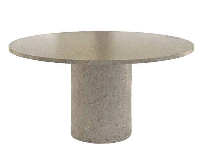 Mesa de Jantar  Cil&iacute;ndrica com Tampo C&iacute;rculo Cinza Claro - image 0