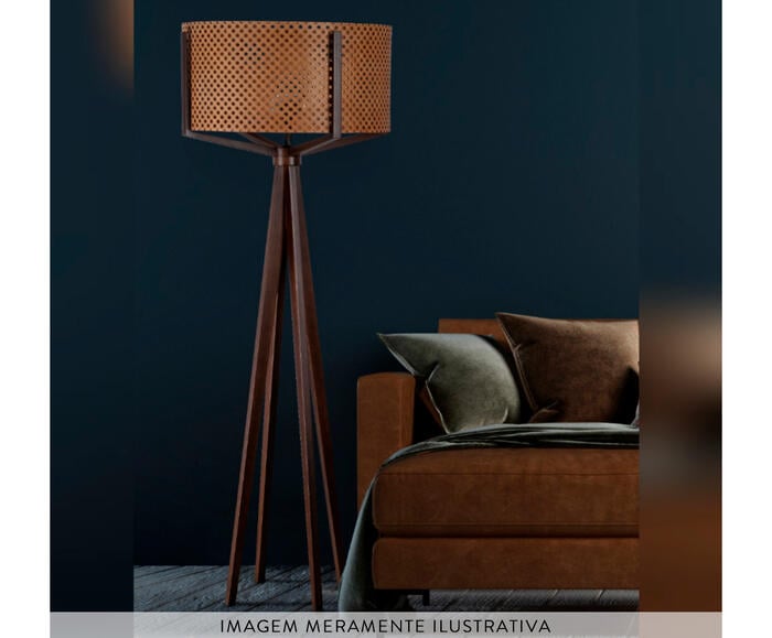 Lumin&aacute;ria Wengue com C&uacute;pula Cil&iacute;ndrica Natuzzi Bivolt - image 1