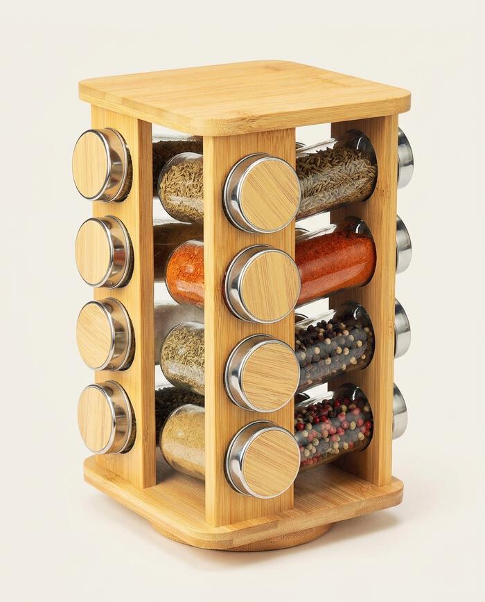 Jogo de Porta Condimento com Suporte Bambu - image 1