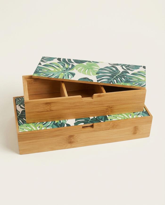 Jogo de Caixas Decorativas em Bambu Waranqa Marrom image number 3