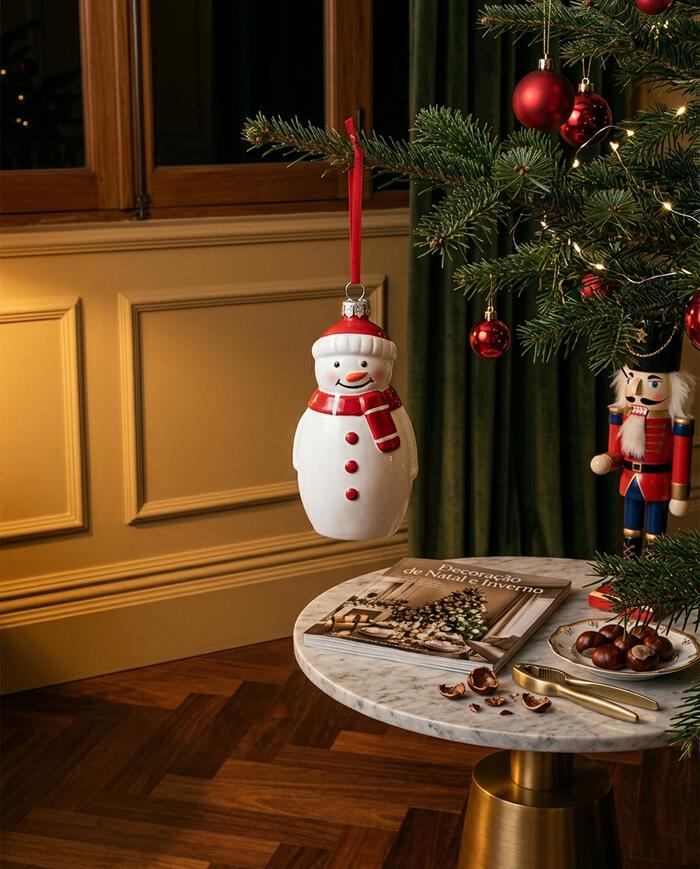 Enfeite para Pendurar Boneco de Neve com Cachecol - image 1