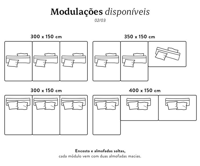Sof&aacute; Ilha 2 M&oacute;dulos Chaise Ipu&atilde; image number 15