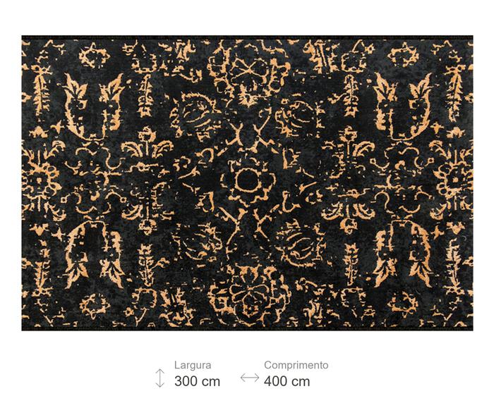 Tapete Turco Vega Ivory Dourado e Preto image number 2