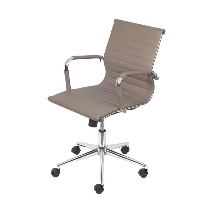 Cadeira Girat&oacute;ria com Rod&iacute;zios Office Eames Esteirinha Bege - image 0